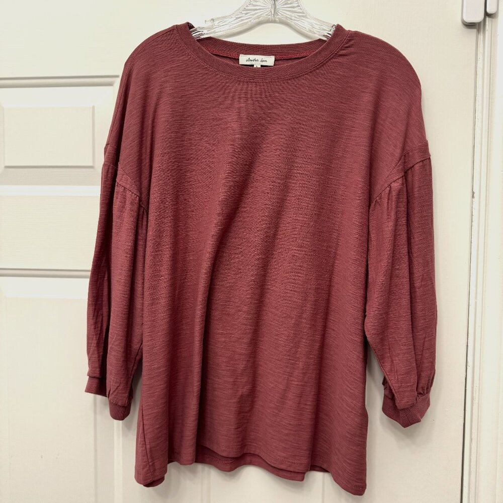 Another Love Bell Quarter Length Sleeve Loose Fit Women's Blouse Size Large